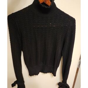 French Connection Textured Black Turtleneck Sweater